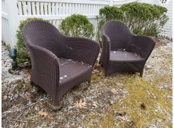 Pair Brown Jordan Style Outdoor Arm Chairs