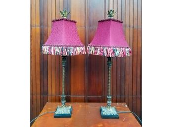 Pair Vintage Stick Lamps