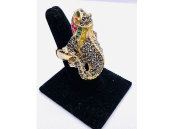 Over The Top Rhinestone Encrusted Lizard Ring