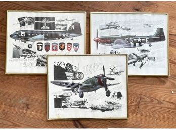 Vintage WWII Fighter Plane Prints