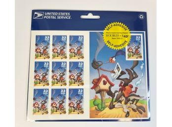 NEW Loony Tunes Wile E. Coyote & Road Runner Full Sheet 10 X .33 Cent SEALED Postage Stamps