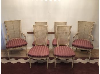 Set Of Six Louis XIV Cane Back Chairs