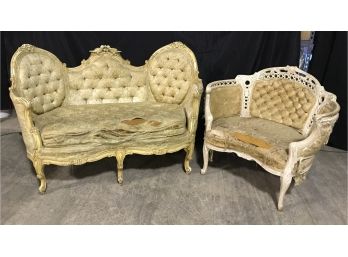 French Provincial Style Settee And Chair