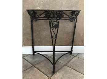 Wrought Iron Demi-lune Console Table
