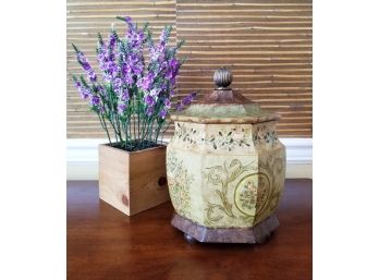 Canister And Floral Decor