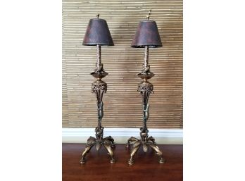 Pair Ornate Decorative Lamps