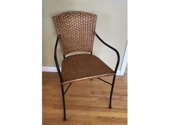 Wrought Iron And Rattan Bistro Chair