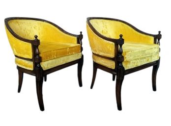 Fabulous Designer Mid Century Barrel Chairs