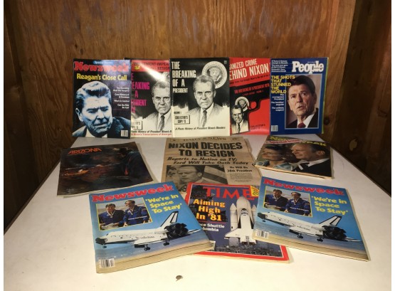 Lot Of US Presidents And Magazines Nixon And Reagan From 1970s