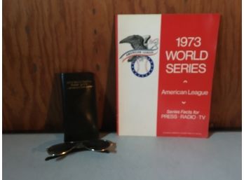 1973 World Series AL Program With Sunglasses And Case