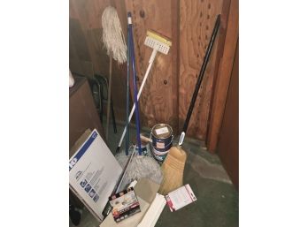 Untested Mini Fridge With Group Of Miscellaneous Work Equipment And Tools