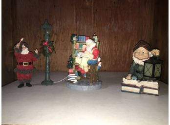 Group Of Collectible Christmas Figurines Including Santas And Elf