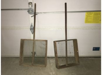 Vintage Wooden Soil Sifters