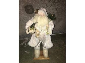 Standing White Santa Figurine