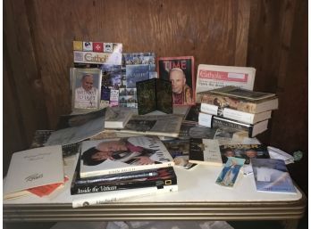 Lot Of Religious Memorabilia Including Pope John Paul And Stained Glass Panel
