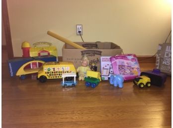 Box Full Of Children's Toys, Trucks, Etc.