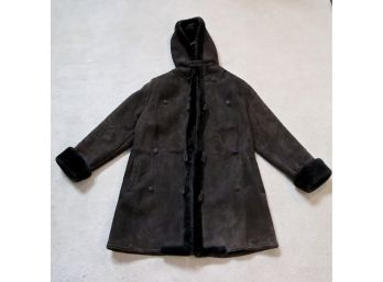 Clifford Michael Sheepskin Brown Hooded Coat