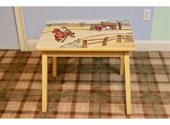 Hand-painted Western Cowboy Table