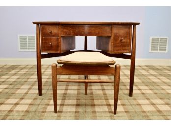 Demilune Vanity Dressing Table And Stool