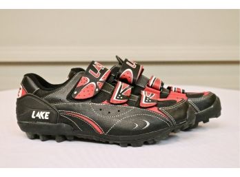 Mens Black With Red Trim Lake Cycling Shoes