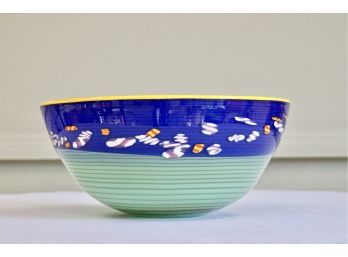 J. Leggott  New Zealand Multicolored Blown Glass Bowl