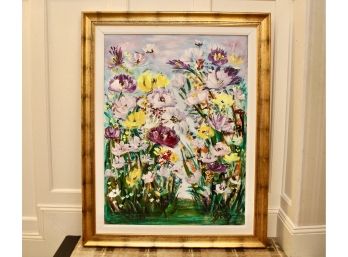 Gyory 'Wild Life' 94 Oil On Canvas Framed In Gold Gilt