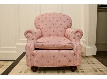 Brunschwig & Fils Saratoga Collection Pink Red Floral Embroidered Gingham Child's Chair