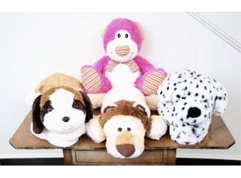 Set Of 4 Large Stuffed Animals