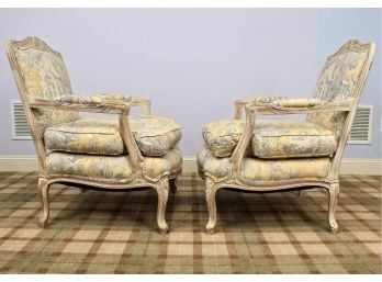 Pair Of Louis XV Style Toile Bergère Chairs