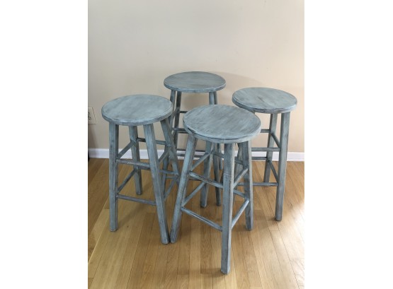 Four Rustic, Distressed Stools