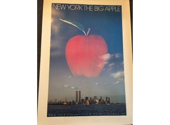 Rare New York Big Apple  Travel Poster With Twin Towers/WTC By Neil Selkirk