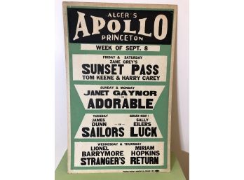 Vintage Movie Poster From The Apollo Theatre - Illinois