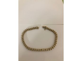 10K Gold Tennis Bracelet With Safety Clasp