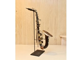 Decorative Hand Made Saxophone On Metal Stand