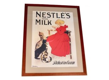 Advertising Poster Of 'Nestle's Sweet Milk' Richest In Cream Framed Print