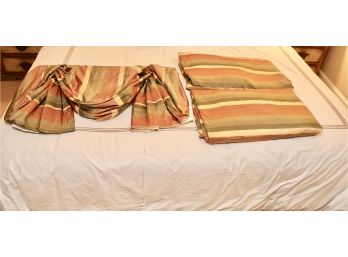 Custom Made Pinch Pleated Silk Drapery Panels And Valances