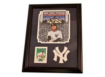 Framed New York Yankees Memorabilia - All-time Hits Leader Derek Jeter 2,722 + Draft Pick Card