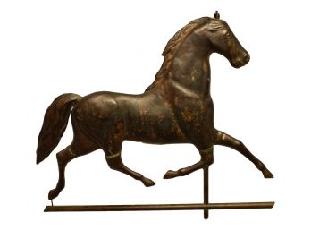 Antique Hand Forged Copper Race Horse Weathervane