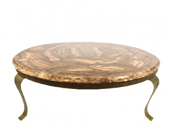 Brass & Onyx Coffee Table By Arturo Pani
