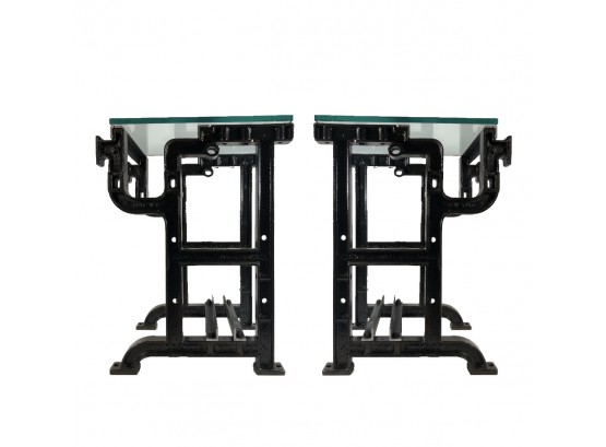 Pair Of Industrial Side Tables, Original Price $5500