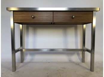 Stainless Steel And Wood Accent Table