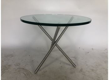 Glass Top Tripod Accent Table