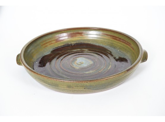 Shallow Glazed Art Pottery Bowl