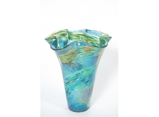 Blue And Green Handkerchief Vase