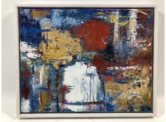 Abstract In Blue, Red, Mustard And White