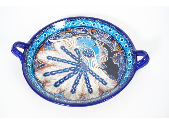 Signed Mexican Glazed Terracotta Platter
