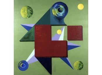 Geometric Red And Green Painting