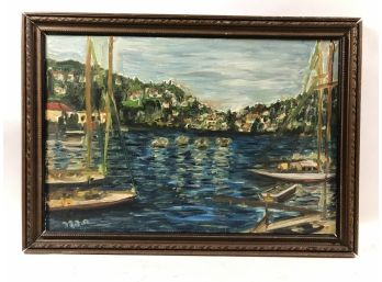 Boats On A Bay Painting