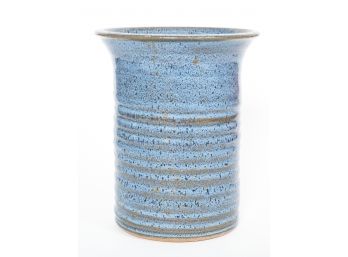 Blue Speckled Glazed Pottery Vase