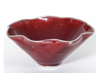 Red Glazed Pottery Bowl